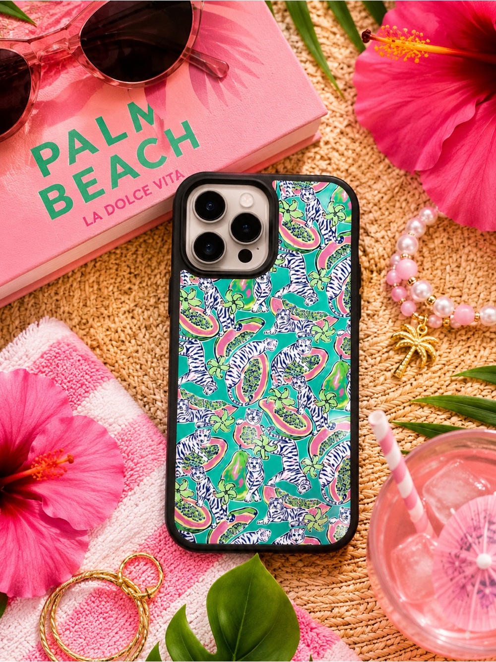 Tiger & Papaya MagSafe iPhone Case – Preppy Tropical Phone Case
